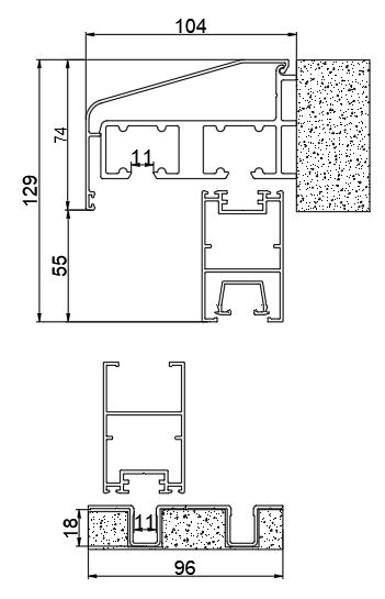 Slide Doppia Soglia incassata e doppio binario